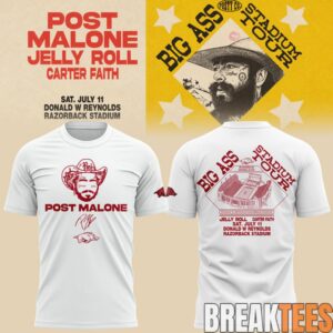 Post Malone Big Ass Stadium Tour At Razorback Stadium Limited Edition Shirt 4