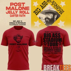 Post Malone Big Ass Stadium Tour At Razorback Stadium Limited Edition Shirt 5