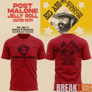 Post Malone Big Ass Stadium Tour At Razorback Stadium Limited Edition Shirt 6