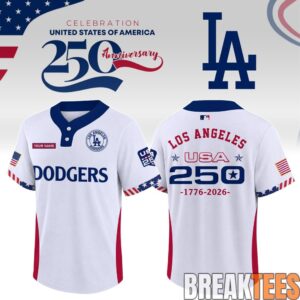 Los Angeles Dodgers 250 Anniversary Two Button Baseball Jersey