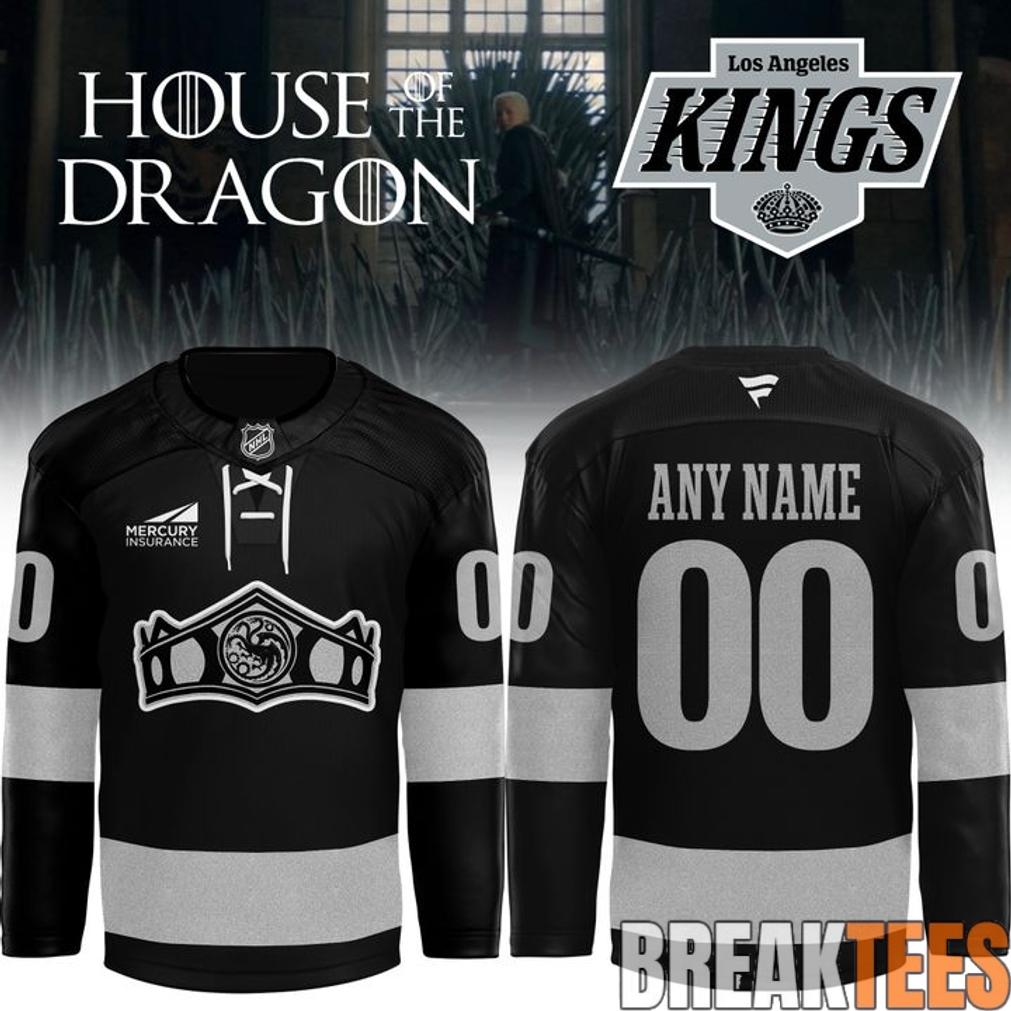 Los Angeles Kings × House of the Dragon The Rightful Queen Black Edition Hockey Jersey Los Angeles Kings × House of the Dragon The Rightful Queen Black Edition Hockey Jersey
