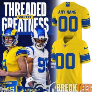 Los Angeles Rams Classic Sol Game Custom Football Jersey – Yellow