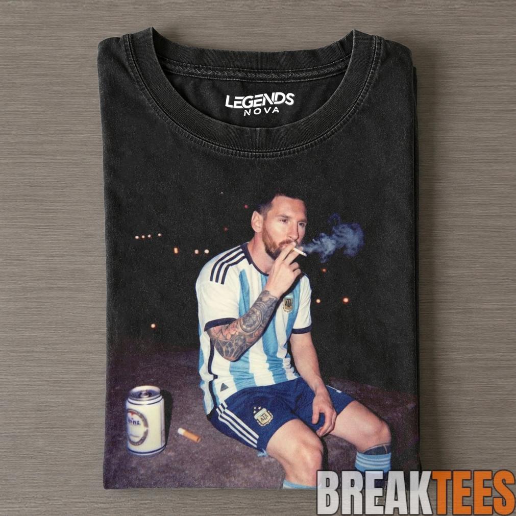 Messi Classic Retro Soccer Smoke Tee Messi Classic Retro Soccer Smoke Tee