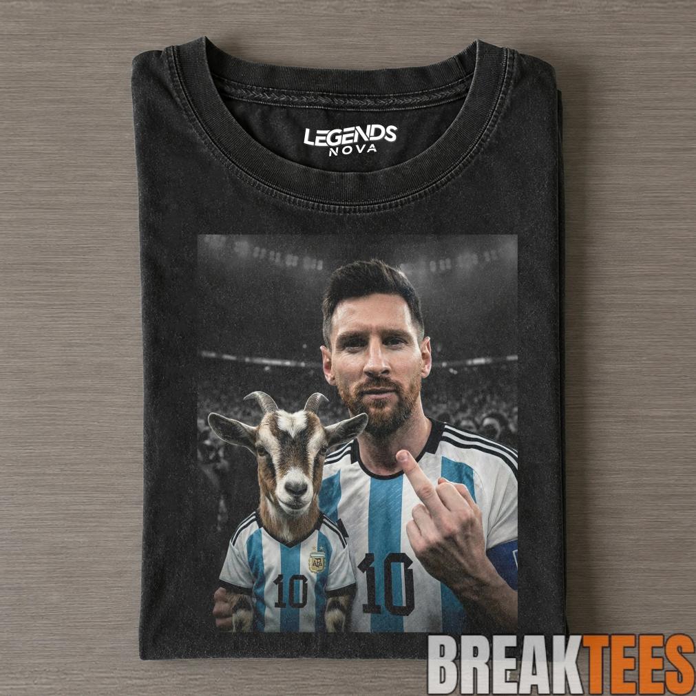 Messi Holding GOAT Tee Messi Holding GOAT Tee