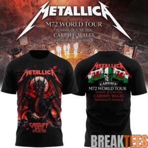 Metallica 2026 M72 World Tour Cardiff Wales Limited Shirt 1