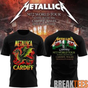 Metallica 2026 M72 World Tour Cardiff Wales New Version T-Shirt 1