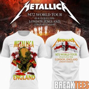 Metallica 2026 M72 World Tour London, England Special T-Shirt 1
