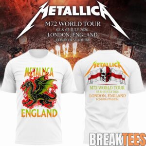 Metallica 2026 M72 World Tour London, England Special T-Shirt 3