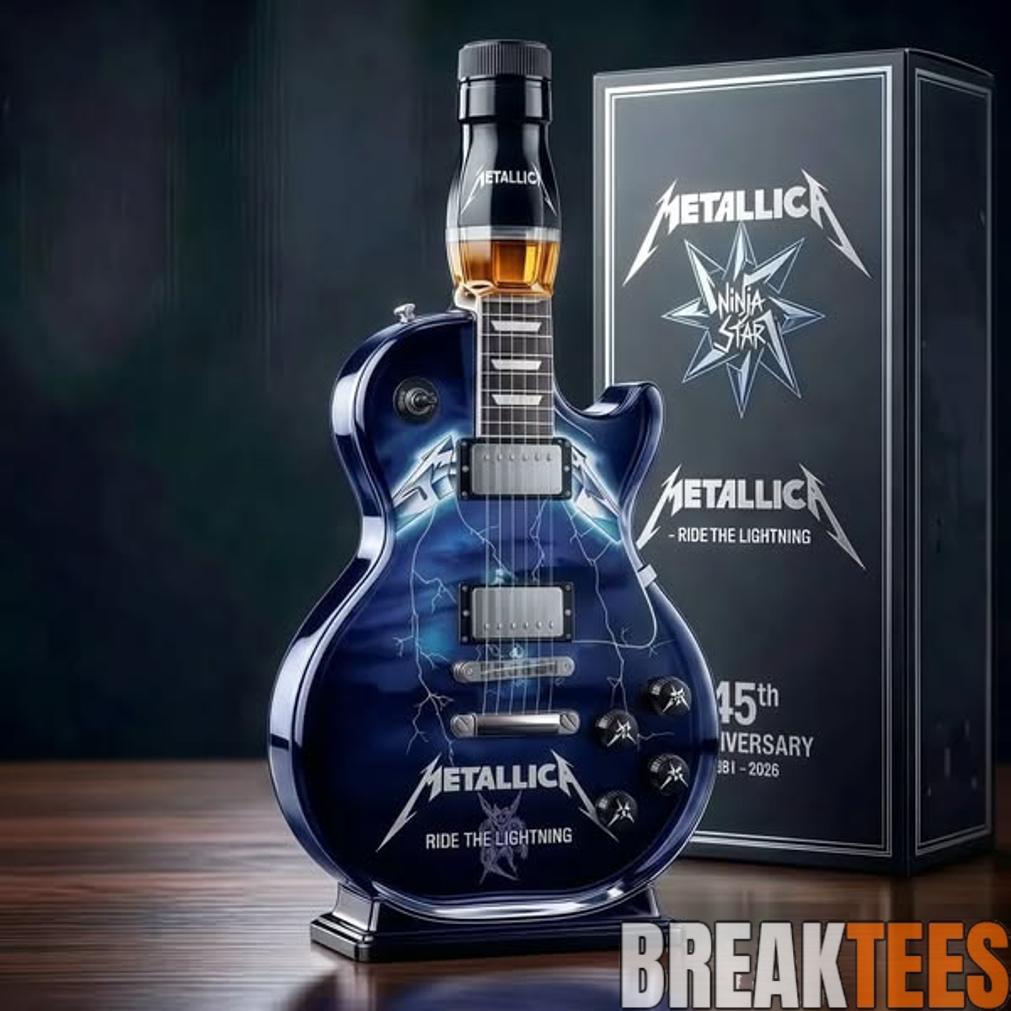 Metallica 45th Anniversary Guitar “Ride the Lightning” era Whiskey Bottle Metallica 45th Anniversary Guitar “Ride the Lightning” era Whiskey Bottle