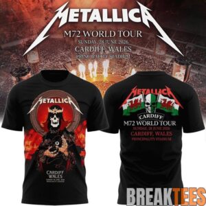 Metallica M72 World Tour Cardiff Wales Principality Stadium Shirt