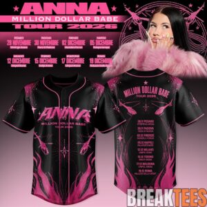 Million Dollar Babe Tour 2026 Black Baseball Jersey