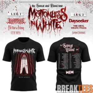 Motionless In White The Sweat & Blood Tour 2026 Graphic Shirt 2