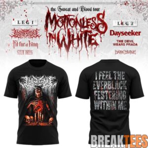Motionless In White The Sweat & Blood Tour 2026 Graphic Shirt 5