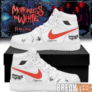 Motionless in White The Sweat and Blood Tour 2026 Signature Custom AJ1 Shoes