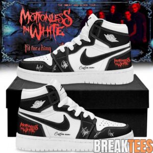 Motionless in White The Sweat and Blood Tour 2026 Signature Custom AJ1 Shoes 2