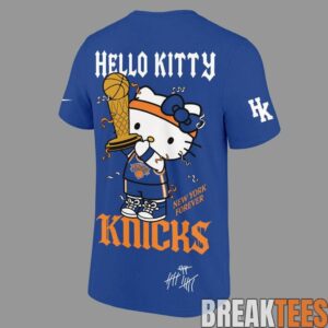 NY Knicks 2026 NBA Finals Champs Hello Kitty Blue T-Shirt 2