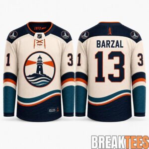 New York Islanders Mathew Barzal 13 Lighthouse Cream Special Hockey Jersey