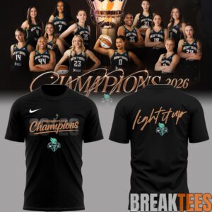 New York Liberty 2026 WNBA Commissioner’s Cup Champions Black Edition Tee 2