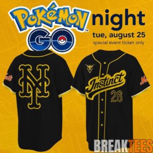 New York Mets Pokémon GO Night Team Instinct 2026 Baseball Jersey