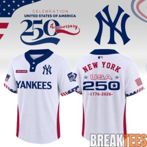New York Yankees 250 Anniversary Two Button Baseball Jersey