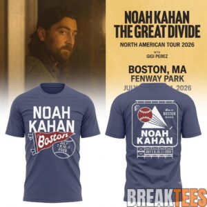 Noah Kahan x Boston Red Sox - The Great Divide Tour 2026 Shirt 1 Noah Kahan x Boston Red Sox - The Great Divide Tour 2026 Shirt 1