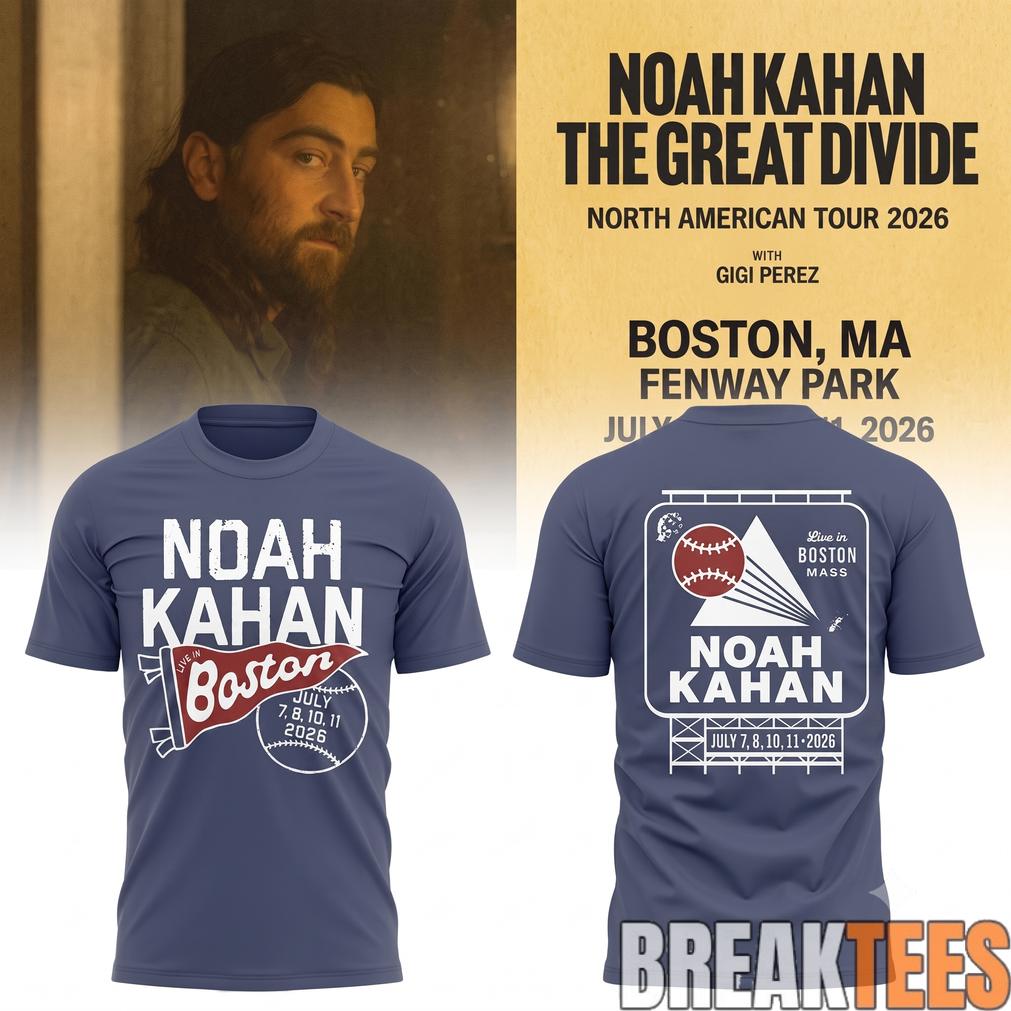 Noah Kahan x Boston Red Sox – The Great Divide Tour 2026 Shirt Noah Kahan x Boston Red Sox – The Great Divide Tour 2026 Shirt