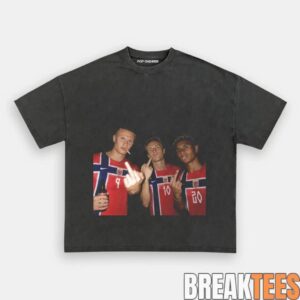 Norway Team Retro Football Supporter Graphic Tee 1