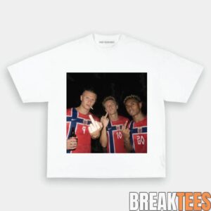 Norway Team Retro Football Supporter Graphic Tee 2