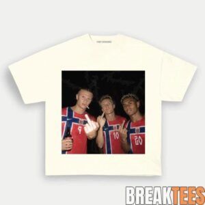 Norway Team Retro Football Supporter Graphic Tee 3