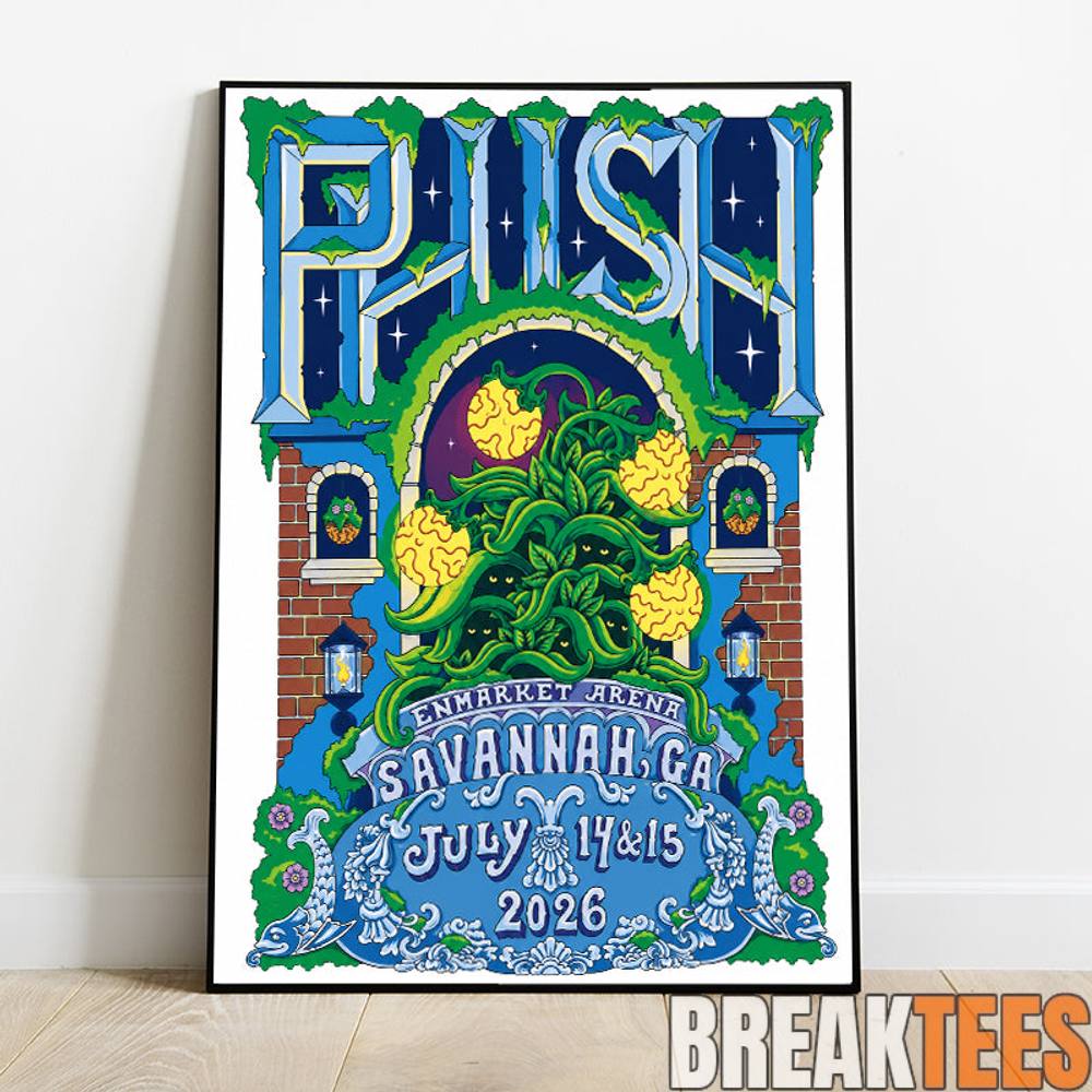 Phish Summer Tour 2026 in Savannah, GA🎸🐠 Poster Phish Summer Tour 2026 in Savannah, GA🎸🐠 Poster