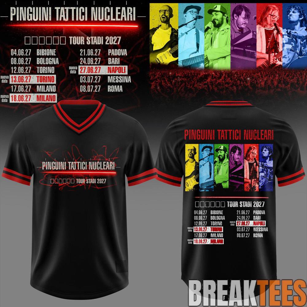 Pinguini Tattici Nucleari Tour Stadi 2027 Football Jersey Pinguini Tattici Nucleari Tour Stadi 2027 Football Jersey