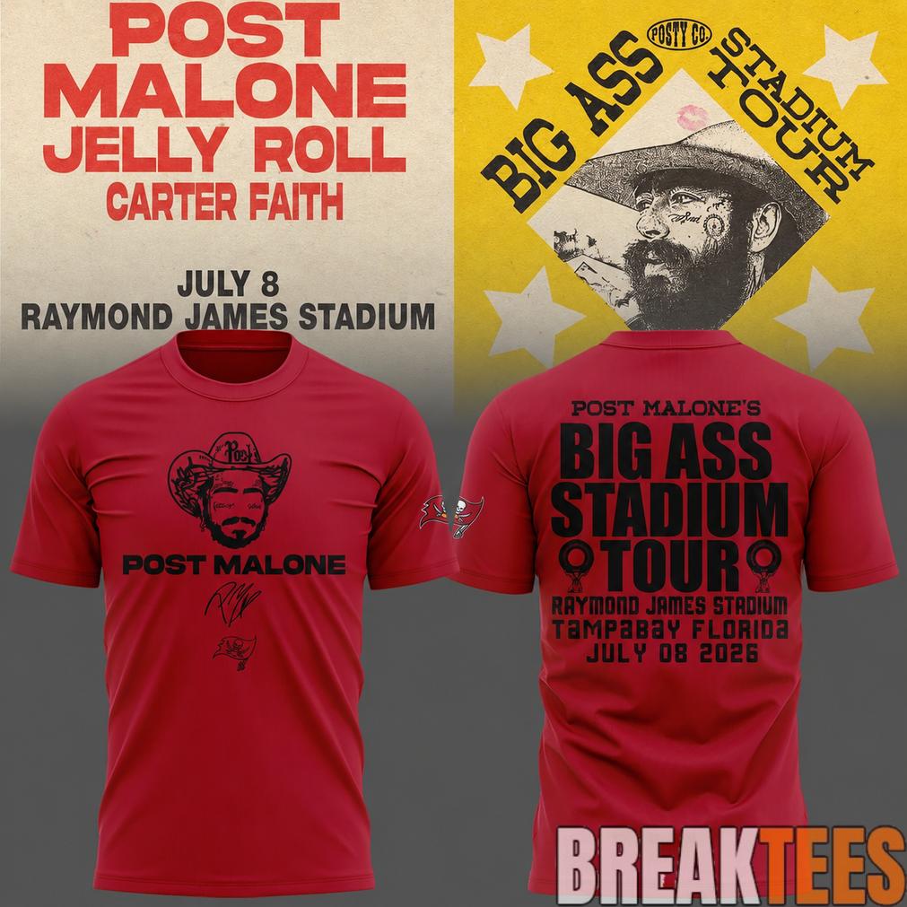 Post Malone Buccaneers Big Ass Stadium Tour 2026 T-Shirt Post Malone Buccaneers Big Ass Stadium Tour 2026 T-Shirt