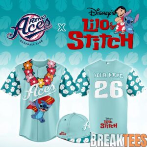 Reno Aces x Lilo Stitch Night Custom Baseball Jersey