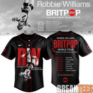 Robbie Williams BRITPOP AU-NZ Tour 2026 Baseball Jersey