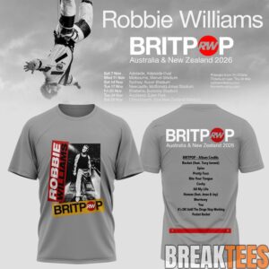 Robbie Williams BRITPOP AU-NZ Tour 2026 T-Shirt 1
