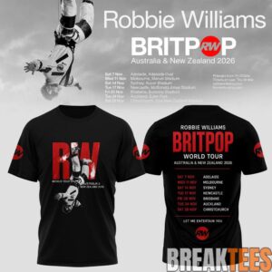 Robbie Williams BRITPOP AU-NZ Tour 2026 T-Shirt 2