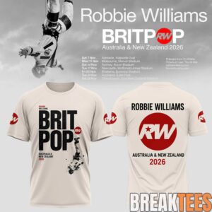 Robbie Williams BRITPOP AU-NZ Tour 2026 T-Shirt 3