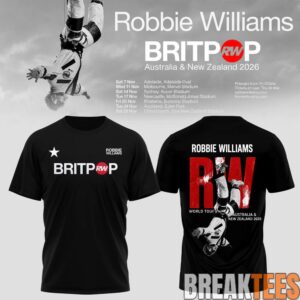 Robbie Williams BRITPOP AU-NZ Tour 2026 T-Shirt 4