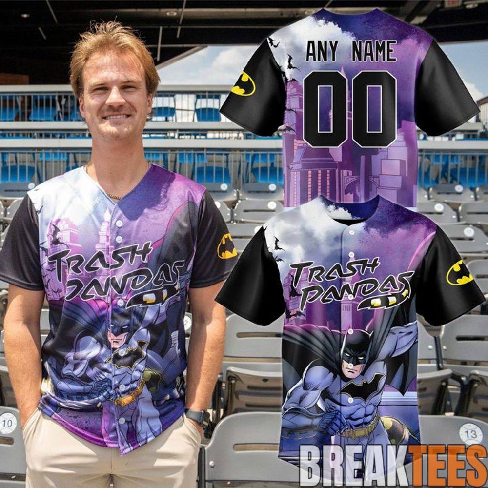 Rocket City Trash Pandas x Batman Superhero Night 2026 Special Baseball Jersey Rocket City Trash Pandas x Batman Superhero Night 2026 Special Baseball Jersey