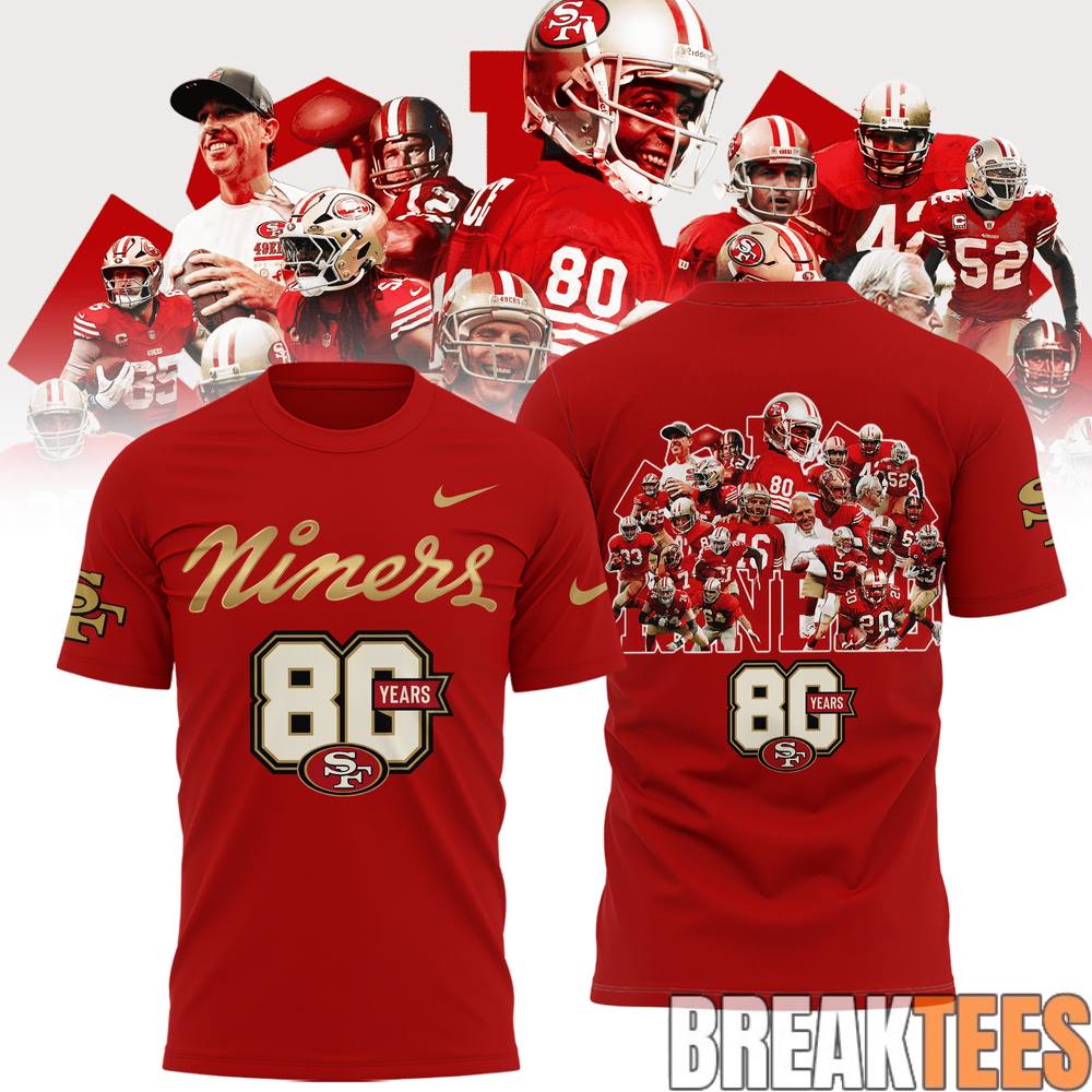San Francisco 49ers 80th Anniversary T-Shirt San Francisco 49ers 80th Anniversary T-Shirt