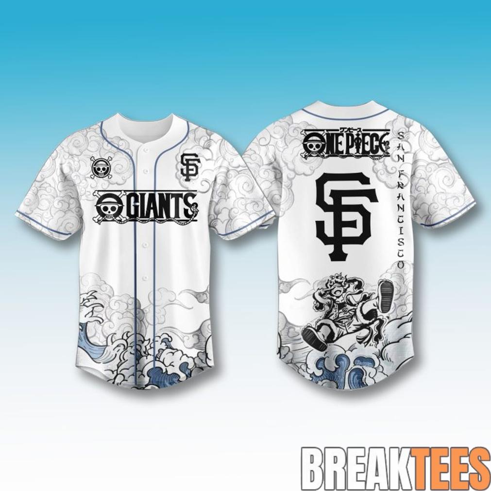 San Francisco Giants x One Piece Luffy Gear Baseball Jersey San Francisco Giants x One Piece Luffy Gear Baseball Jersey
