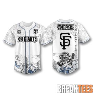 San Francisco Giants x One Piece Luffy Gear Baseball Jersey 1 San Francisco Giants x One Piece Luffy Gear Baseball Jersey 1
