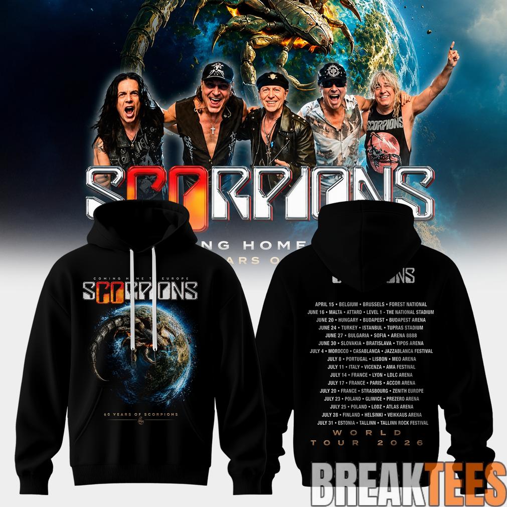 Scorpions Coming Home 2026 World Tour Hoodie Scorpions Coming Home 2026 World Tour Hoodie