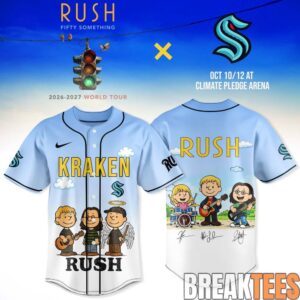 Seattle Kraken x RUSH ‘Fifty Something’ World Tour 2026 Baseball Jersey