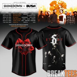 Shinedown x Bush Australia Tour Special Baseball Jersey 1