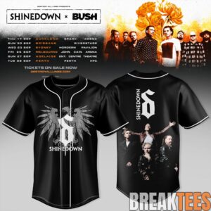 Shinedown x Bush Australia Tour Special Baseball Jersey 3