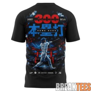 Shohei Ohtani LA Dodgers First Japanese Player to Hit 300 Home Runs Edition T-Shirt 2