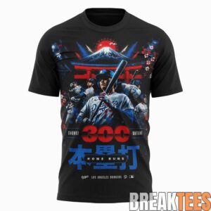 Shohei Ohtani LA Dodgers Number 17 Hit 300 Home Runs Commemorative T-Shirt 1
