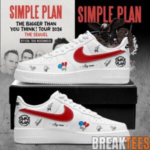Simple Plan It’s time!! The sequel to our “Bigger Than You Think!” Tour 2026 Custom AF1 Shoes