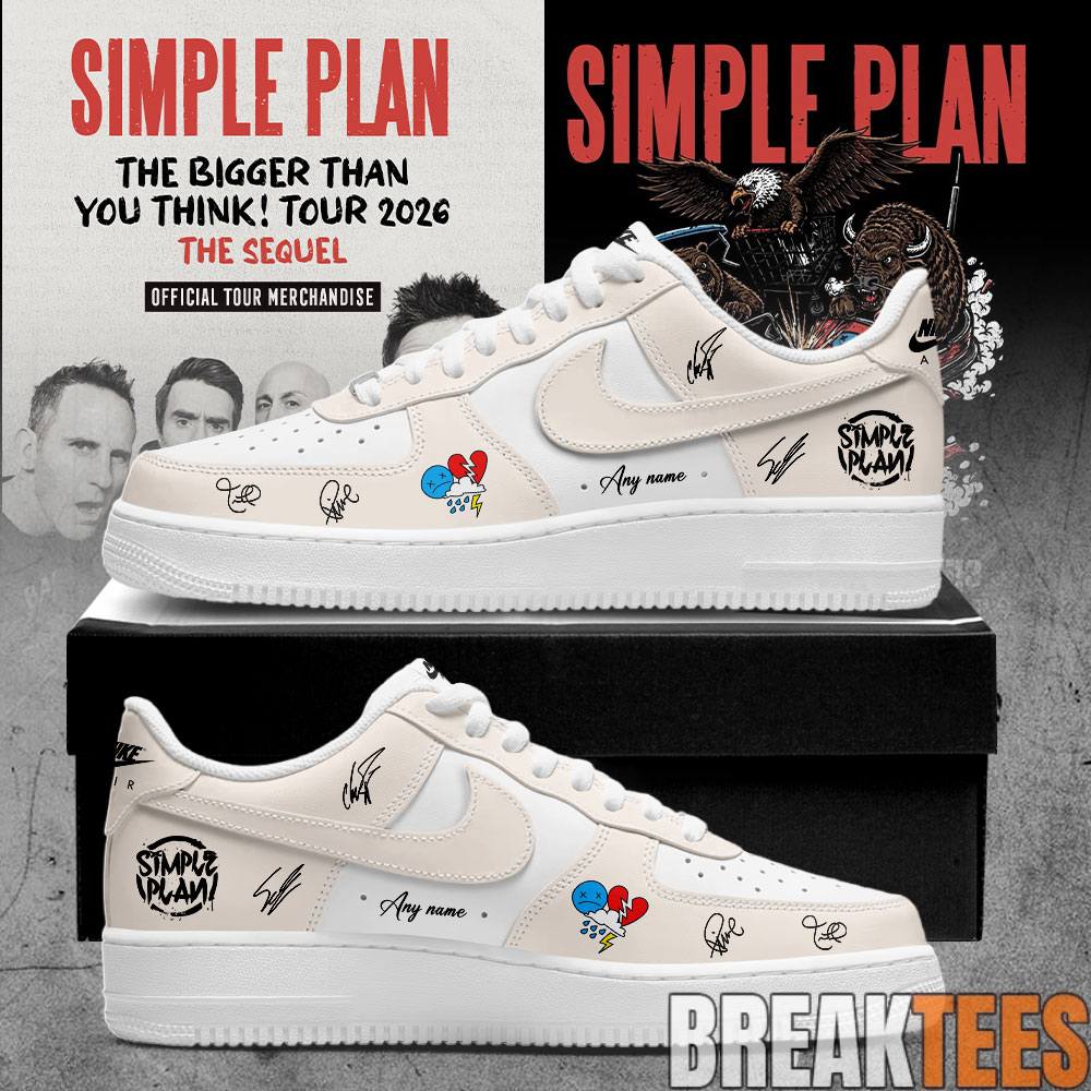 Simple Plan It’s time!! The sequel to our “Bigger Than You Think!” Tour 2026 Custom AF1 Shoes Simple Plan It’s time!! The sequel to our “Bigger Than You Think!” Tour 2026 Custom AF1 Shoes